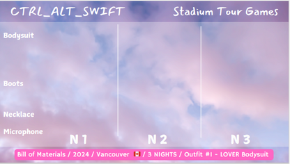 CTRL_ALT_SWIFT The Era's Tour Bill Of Materials Guessing Game (DIGITAL PRODUCT)